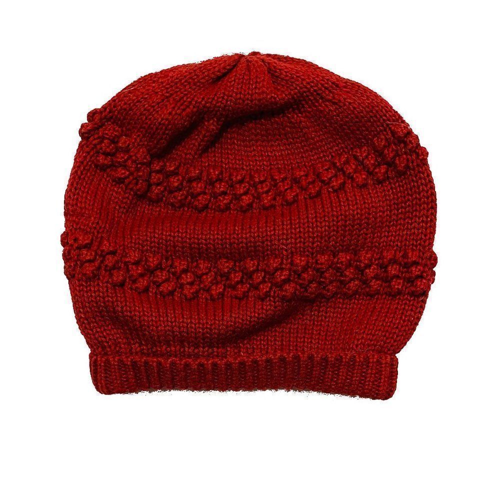 CADET rousselle burnt orange knit infant cap